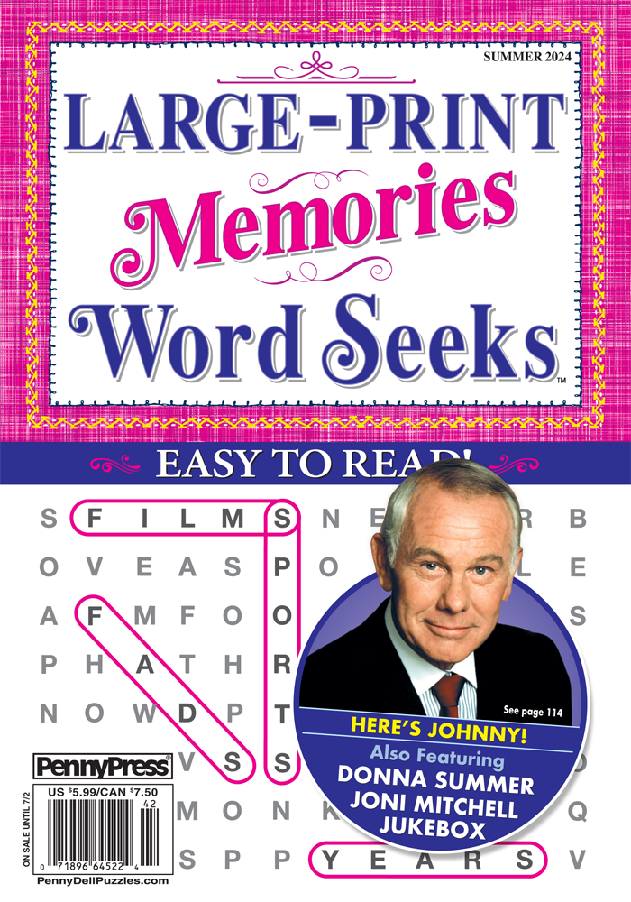 Large Print Memories Word Seek