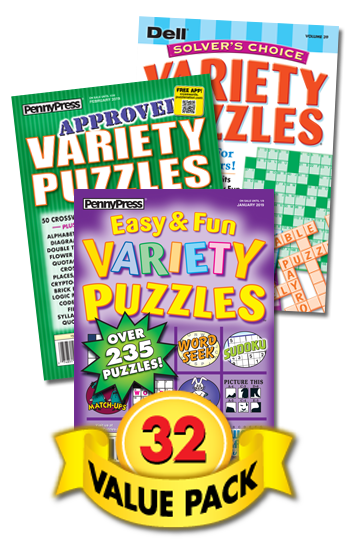 Penny & Dell All-Variety Puzzles Value Pack-32
