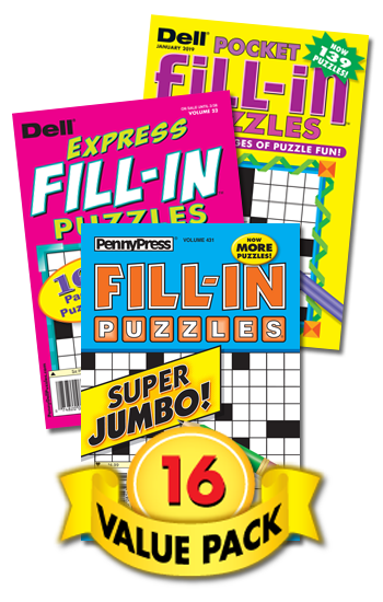 Penny & Dell Fill-In Puzzles Value Pack-16