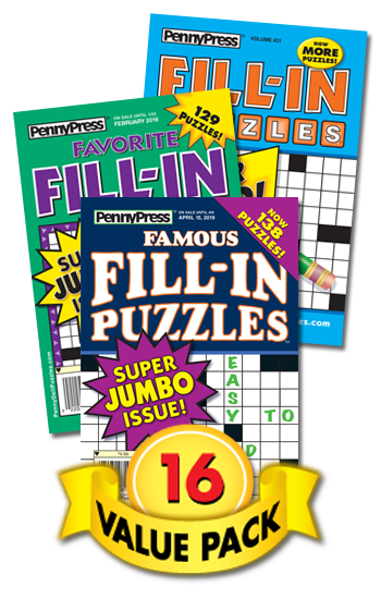 Penny Press Fill-In Puzzles Value Pack-16