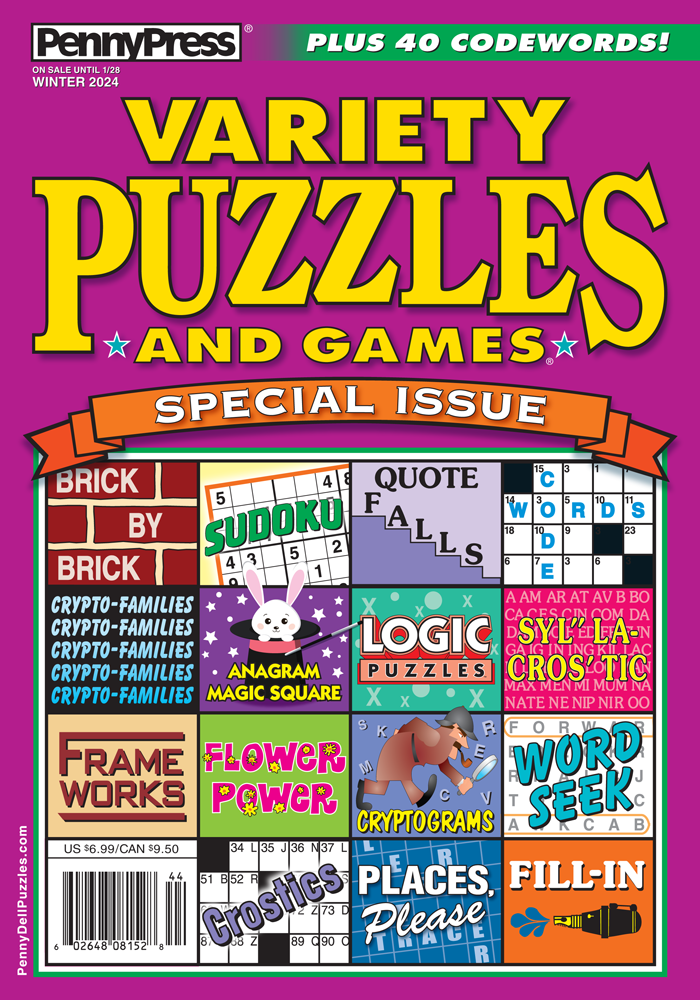 Variety Puzzles and Games Special Issue
