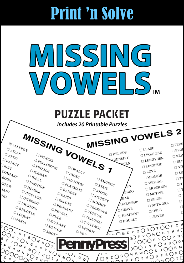 Missing Vowels Puzzle Packet