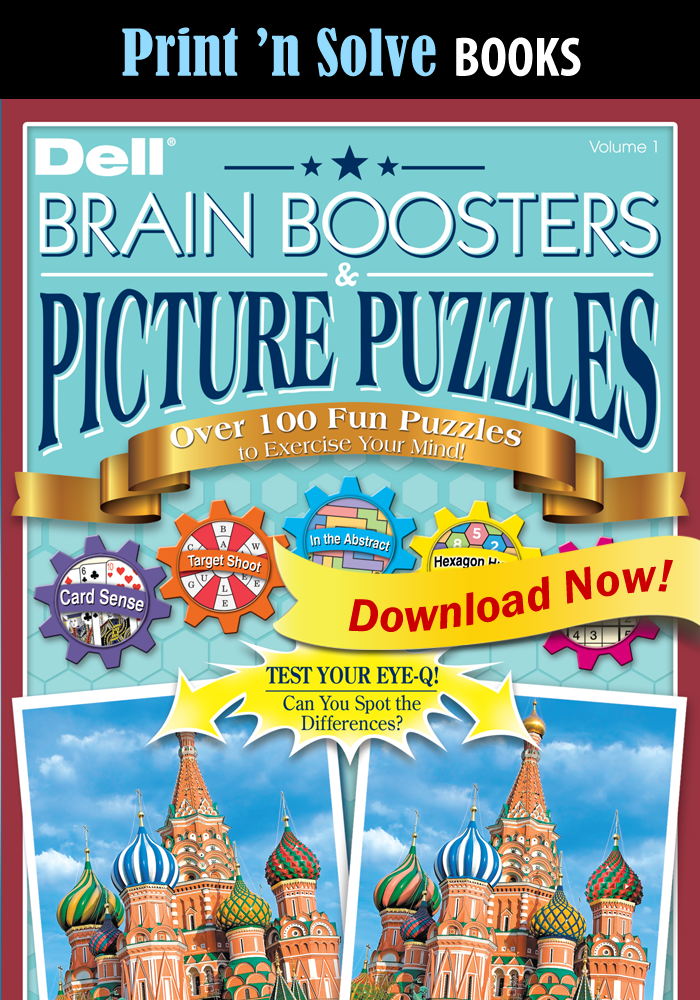 Print ‘n Solve Books: Brain Boosters & Picture Puzzles