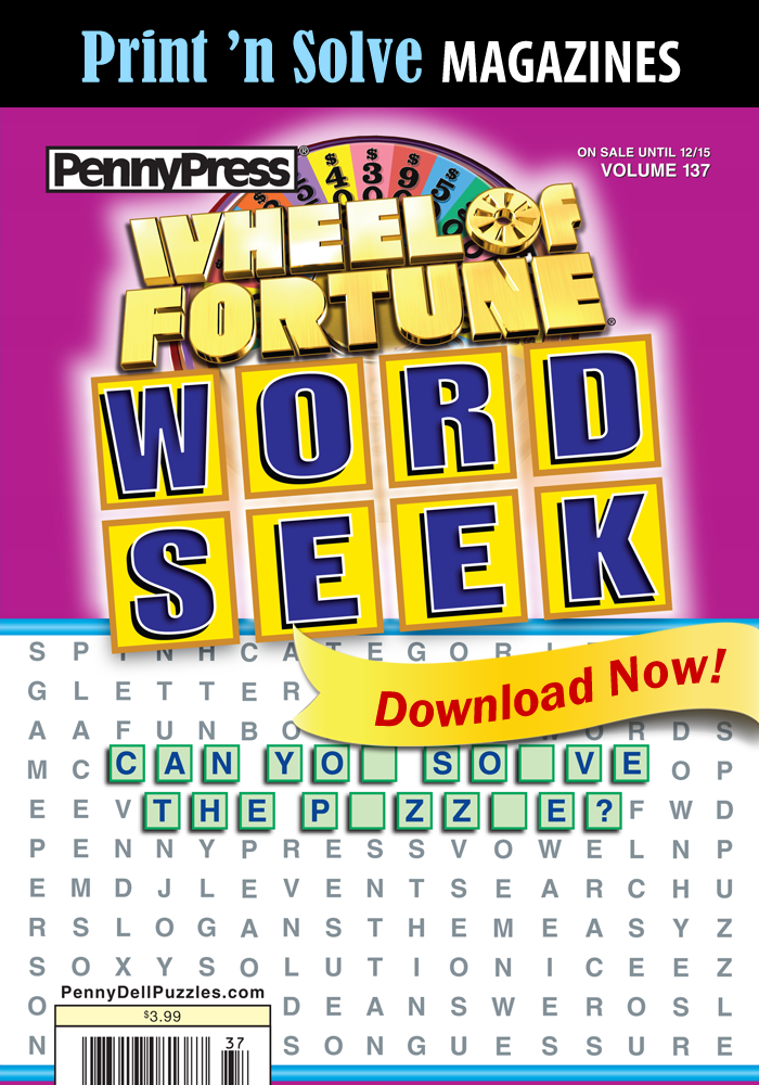 Print ‘n Solve Magazines: Wheel of Fortune