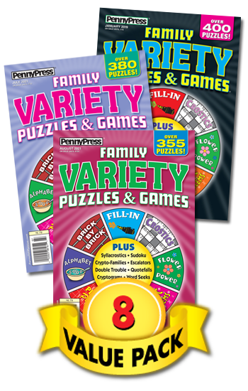 Family Variety Puzzles & Games Value Pack-8